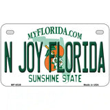 N Joy Florida Novelty Metal License Plate 7" x 4" (MP)