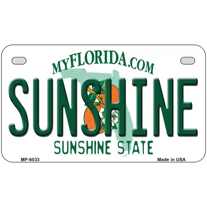 Sunshine Florida Novelty Metal License Plate 7" x 4" (MP)