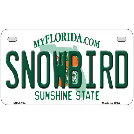 Snowbird Florida Novelty Metal License Plate 7" x 4" (MP)