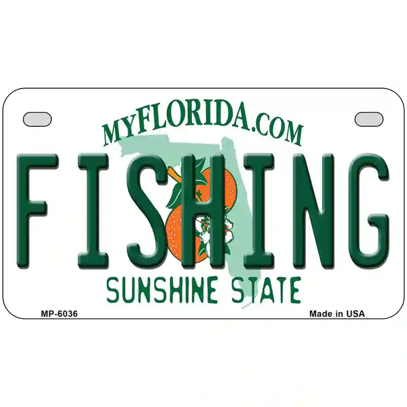 Fishing Florida Novelty Metal License Plate 7" x 4" (MP)