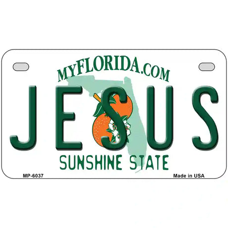 Jesus Florida Novelty Metal License Plate 7" x 4" (MP)