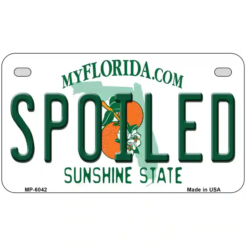 Spoiled Florida Novelty Metal License Plate 7" x 4" (MP)