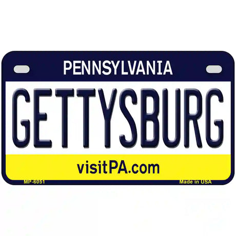 Gettysburg Pennsylvania State Novelty Metal License Plate 7" x 4" (MP)