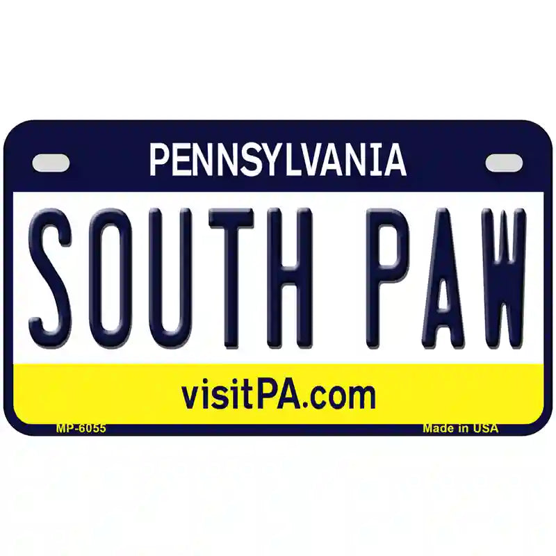 South Paw Pennsylvania State Novelty Metal License Plate 7" x 4" (MP)