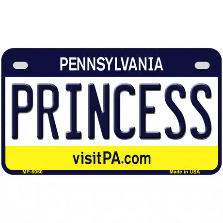 Princess Pennsylvania State Novelty Metal License Plate 7" x 4" (MP)