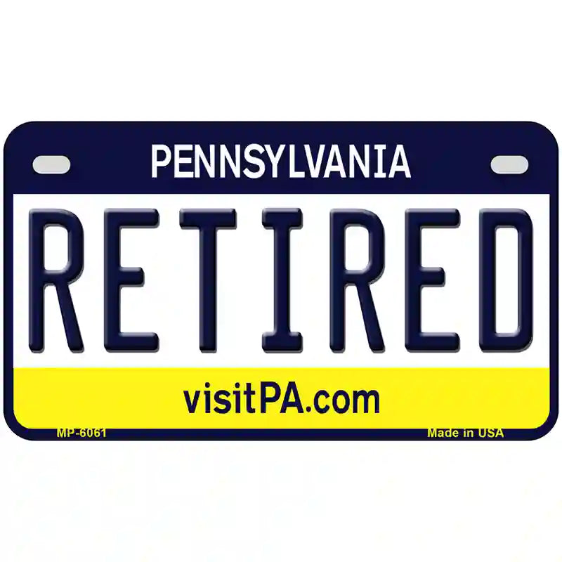 Retired Pennsylvania State Novelty Metal License Plate 7" x 4" (MP)