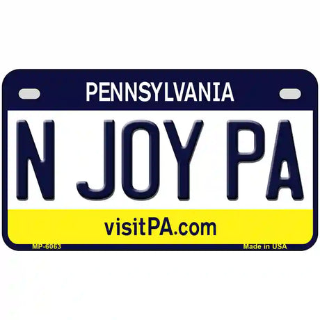 N Joy Pennsylvania State Novelty Metal License Plate 7" x 4" (MP)