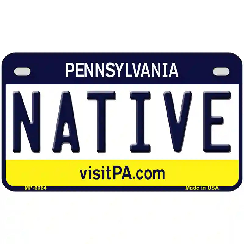 Native Pennsylvania State Novelty Metal License Plate 7" x 4" (MP)