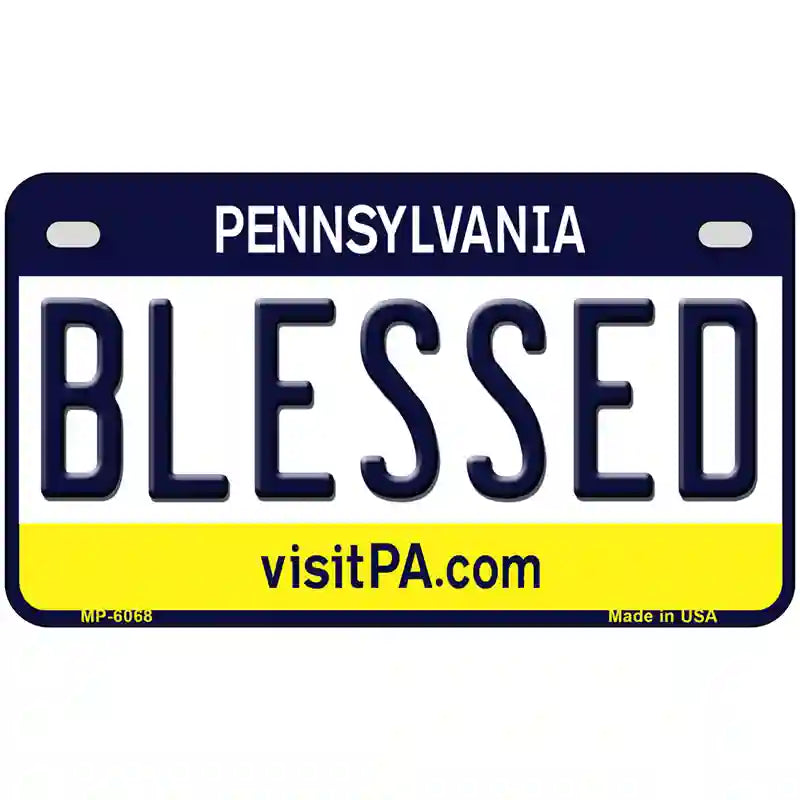 Blessed Pennsylvania State Novelty Metal License Plate 7" x 4" (MP)