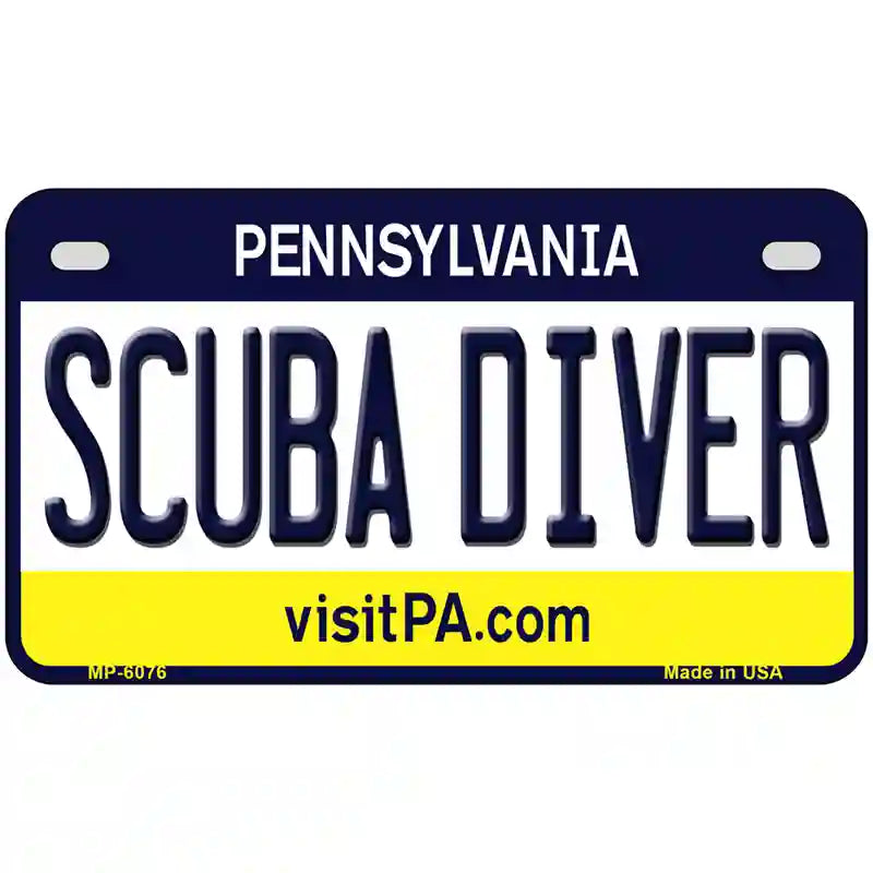 Scuba Diver Pennsylvania State Novelty Metal License Plate 7" x 4" (MP)