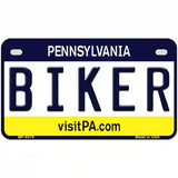 Biker Pennsylvania State Novelty Metal License Plate 7" x 4" (MP)