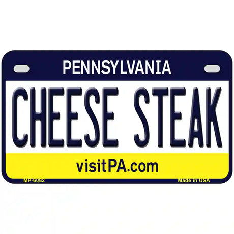 Cheese Steak Pennsylvania State Novelty Metal License Plate 7" x 4" (MP)