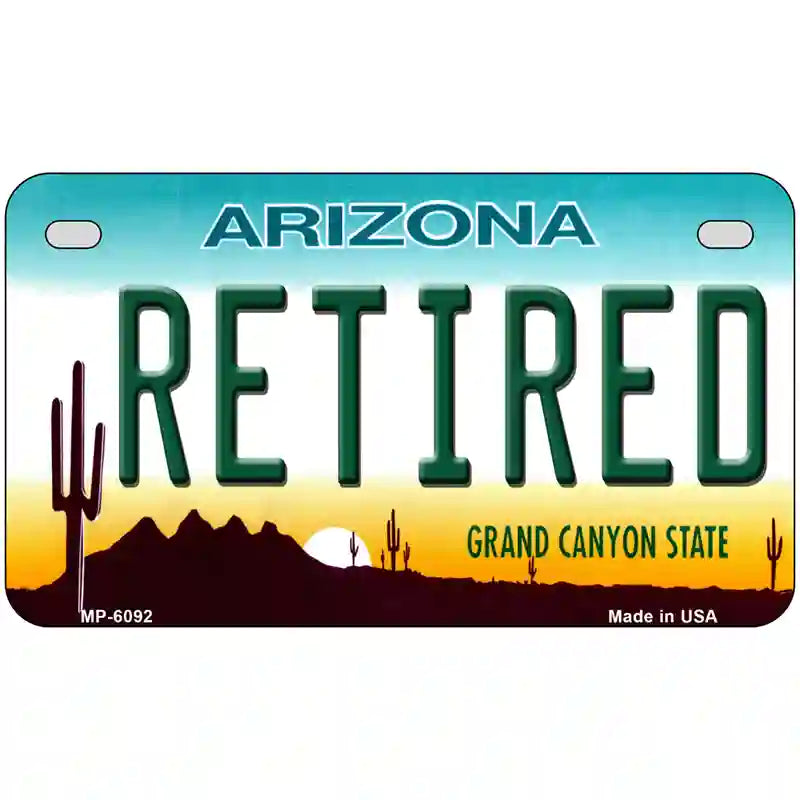 Arizona Retired Novelty Metal License Plate 7" x 4" (MP)