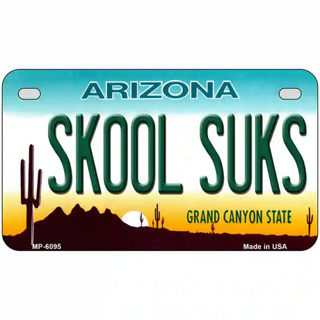 Arizona Skool Suks Novelty Metal License Plate 7" x 4" (MP)