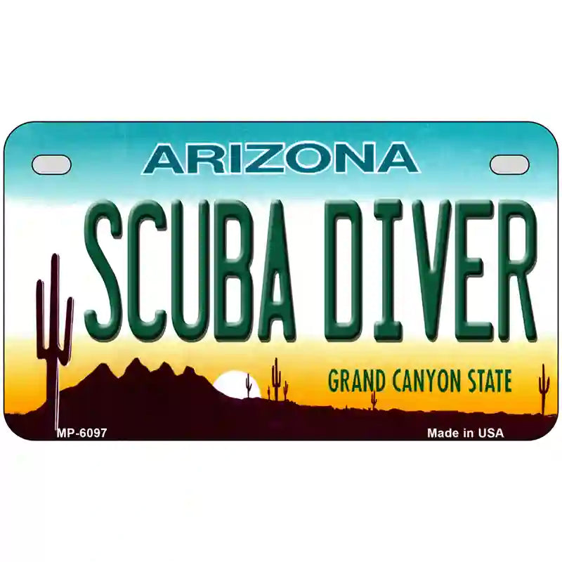 Arizona Scuba Diver Novelty Metal License Plate 7" x 4" (MP)