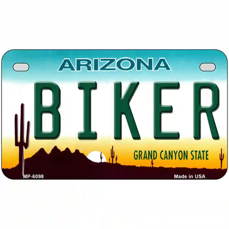 Arizona Biker Novelty Metal License Plate 7" x 4" (MP)