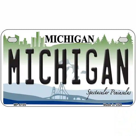 Michigan Novelty Metal License Plate 7" x 4" (MP)