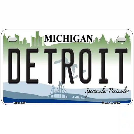 Detroit Michigan Metal Novelty License Plate 7" x 4" (MP)