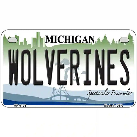 Michigan Wolverines Metal Novelty License Plate 7" x 4" (MP)