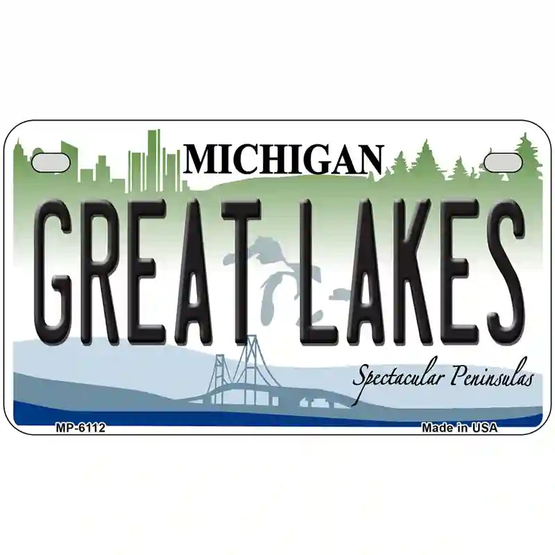 Great Lakes Michigan Metal Novelty License Plate 7" x 4" (MP)