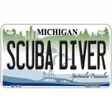 Scuba Diver Michigan Metal Novelty License Plate 7" x 4" (MP)