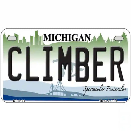 Climber Michigan Metal Novelty License Plate 7" x 4" (MP)