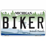 Biker Michigan Metal Novelty License Plate 7" x 4" (MP)