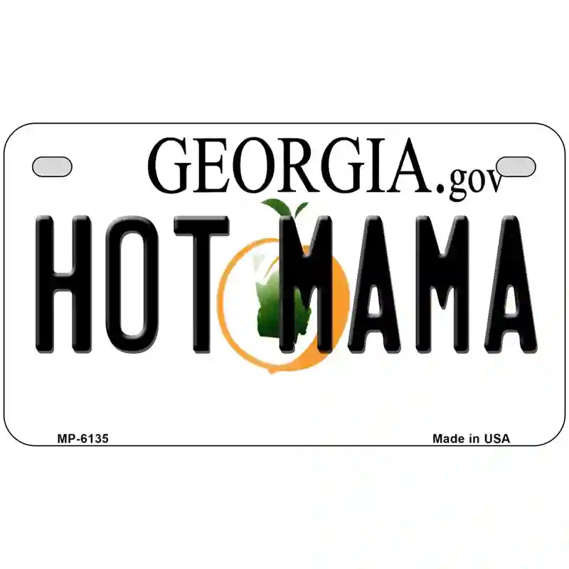 Hot Mama Georgia Novelty Metal License Plate 7" x 4" (MP)