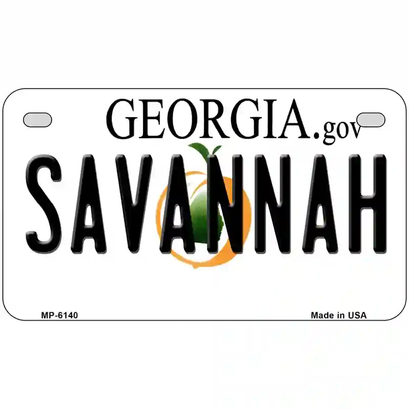 Savannah Georgia Novelty Metal License Plate 7" x 4" (MP)