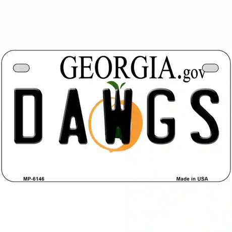 Dawgs Georgia Novelty Metal License Plate 7" x 4" (MP)