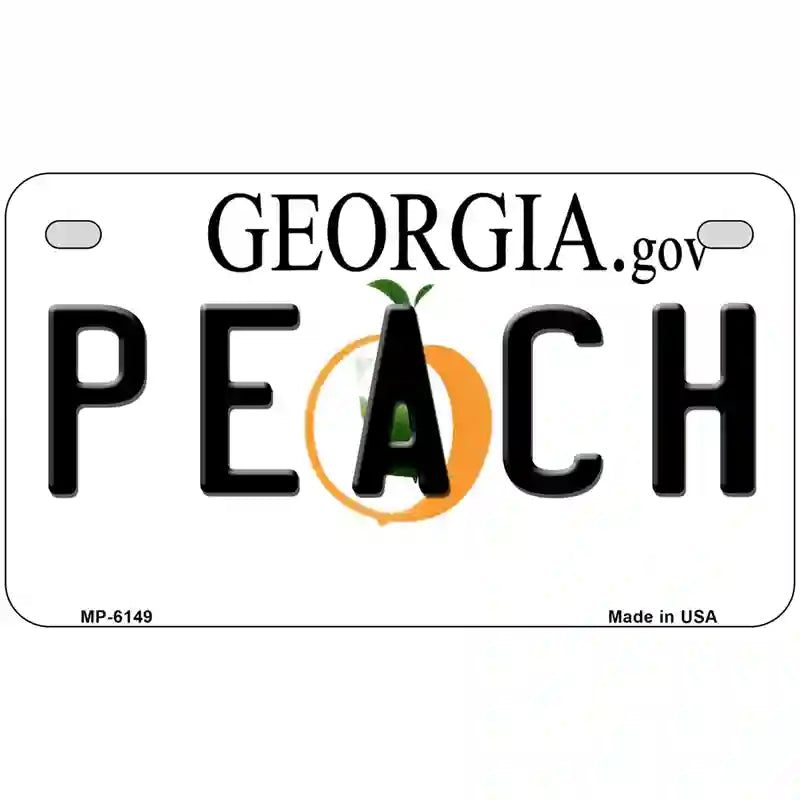 Peach Georgia Novelty Metal License Plate 7" x 4" (MP)