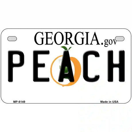 Peach Georgia Novelty Metal License Plate 7" x 4" (MP)