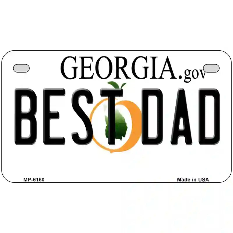 Best Dad Georgia Novelty Metal License Plate 7" x 4" (MP)