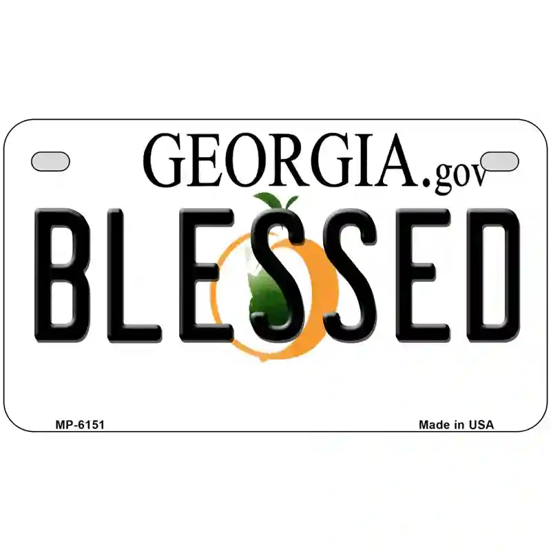 Blessed Georgia Novelty Metal License Plate 7" x 4" (MP)