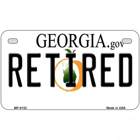 Retired Georgia Novelty Metal License Plate 7" x 4" (MP)