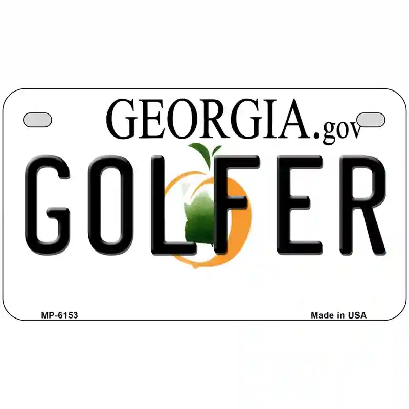 Golfer Georgia Novelty Metal License Plate 7" x 4" (MP)