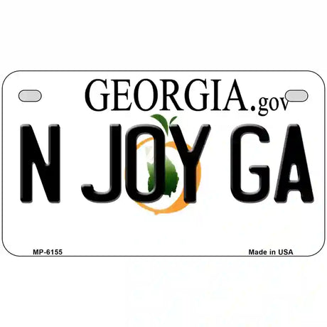 N Joy Ga Georgia Novelty Metal License Plate 7" x 4" (MP)