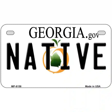 Native Georgia Novelty Metal License Plate 7" x 4" (MP)