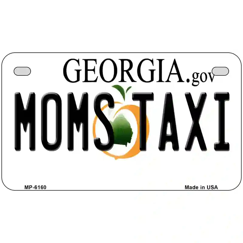 Moms Taxi Georgia Novelty Metal License Plate 7" x 4" (MP)