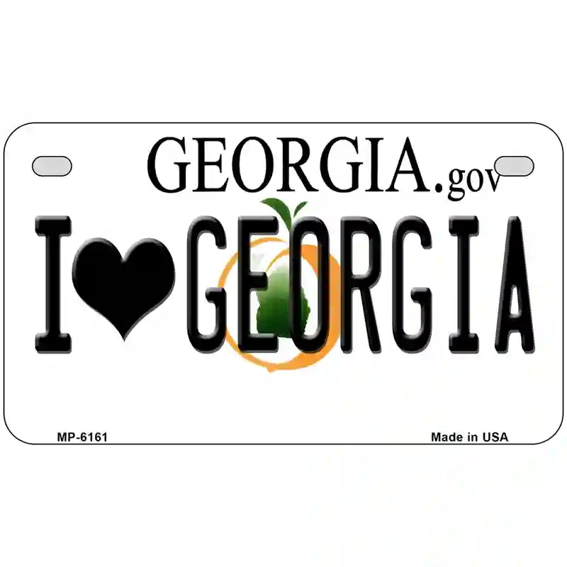 I Love Georgia Novelty Metal License Plate 7" x 4" (MP)