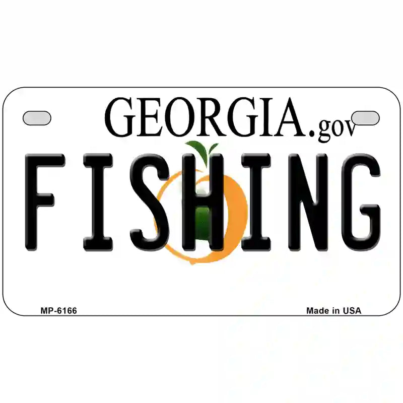 Fishing Georgia Novelty Metal License Plate 7" x 4" (MP)