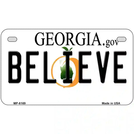 Believe Georgia Novelty Metal License Plate 7" x 4" (MP)