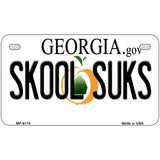 Skool Suks Georgia Novelty Metal License Plate 7" x 4" (MP)