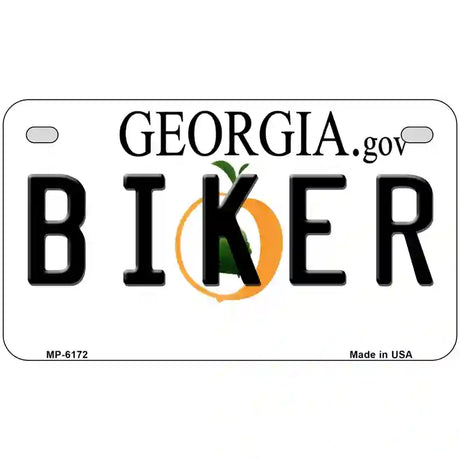 Biker Georgia Novelty Metal License Plate 7" x 4" (MP)