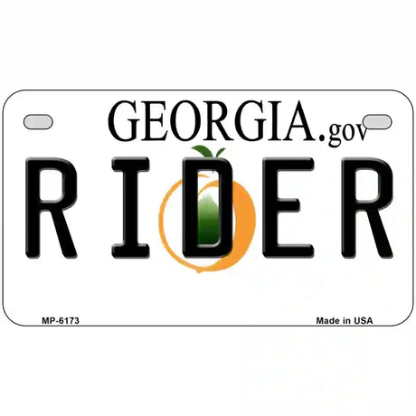 Rider Georgia Novelty Metal License Plate 7" x 4" (MP)