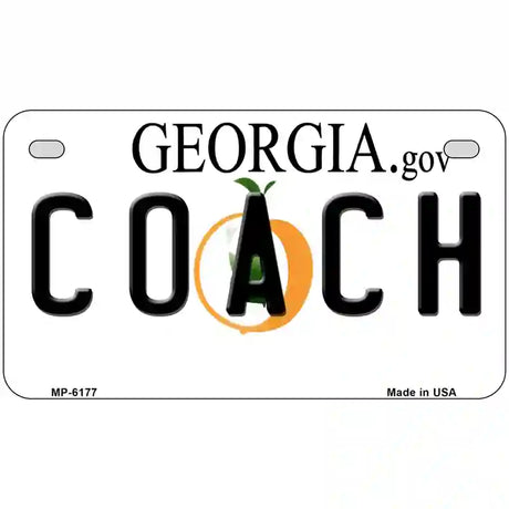 Coach Georgia Novelty Metal License Plate 7" x 4" (MP)