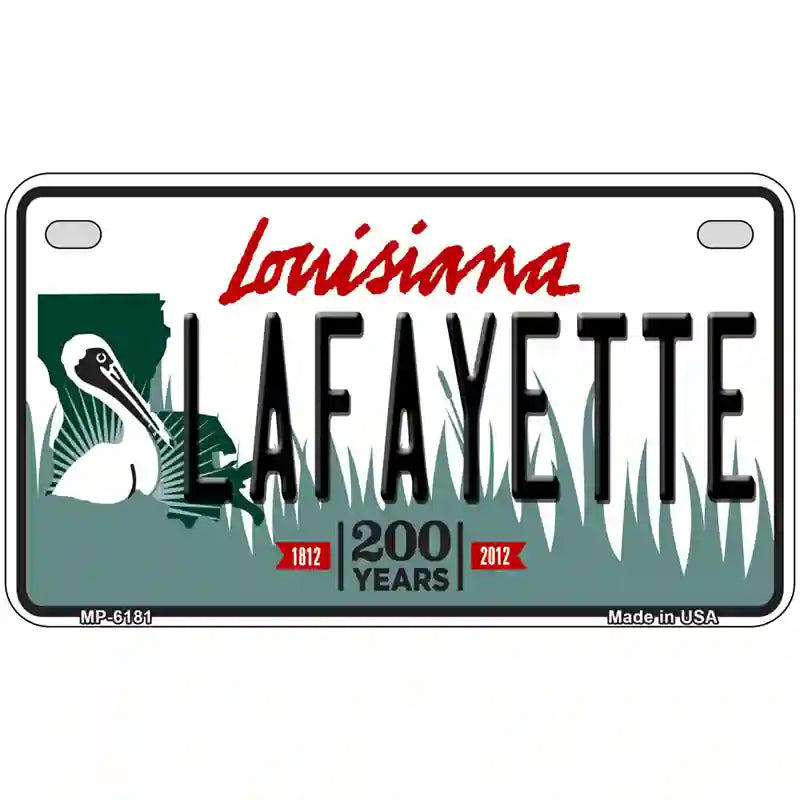 Lafayette Louisiana Novelty Metal License Plate 7" x 4" (MP)