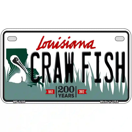 Craw Fish Louisiana Novelty Metal License Plate 7" x 4" (MP)