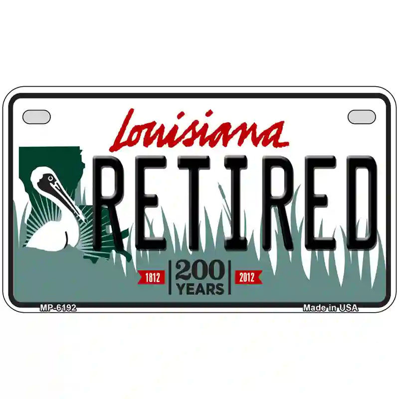 Retired Louisiana Novelty Metal License Plate 7" x 4" (MP)