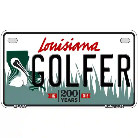 Golfer Louisiana Novelty Metal License Plate 7" x 4" (MP)